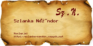 Szlanka Nándor névjegykártya